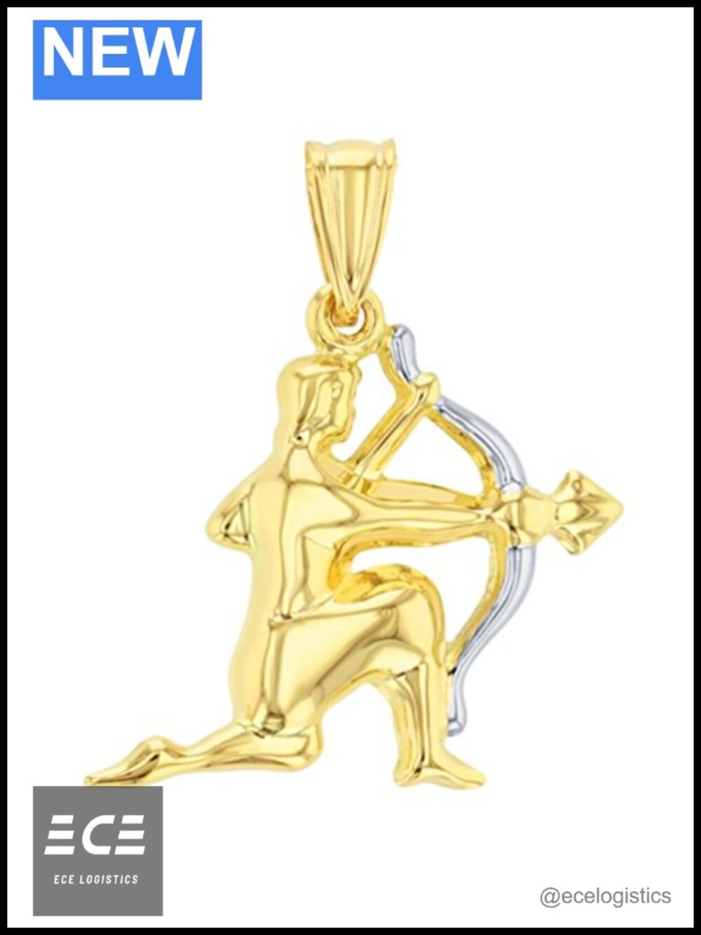 High Polish 14K Yellow Gold Sagittarius Zodiac Charm Pendant
